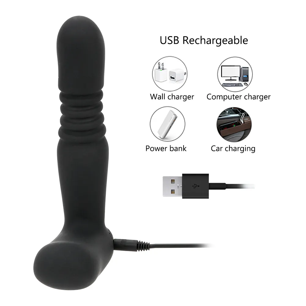 Prostatas massager 6 hastighet fjärrkontroll teleskopisk dildo vuxen leksak uppvärmning böjning anal plug vibrator sexig leksak för män