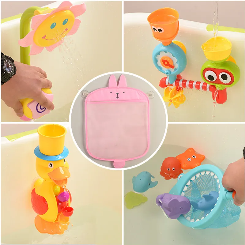 Bebek banyo örgü çanta emici tasarım çocuklar için banyo oyuncaklar çocuk sepet karikatür hayvan şekilleri bez kum oyuncakları net çanta 220531