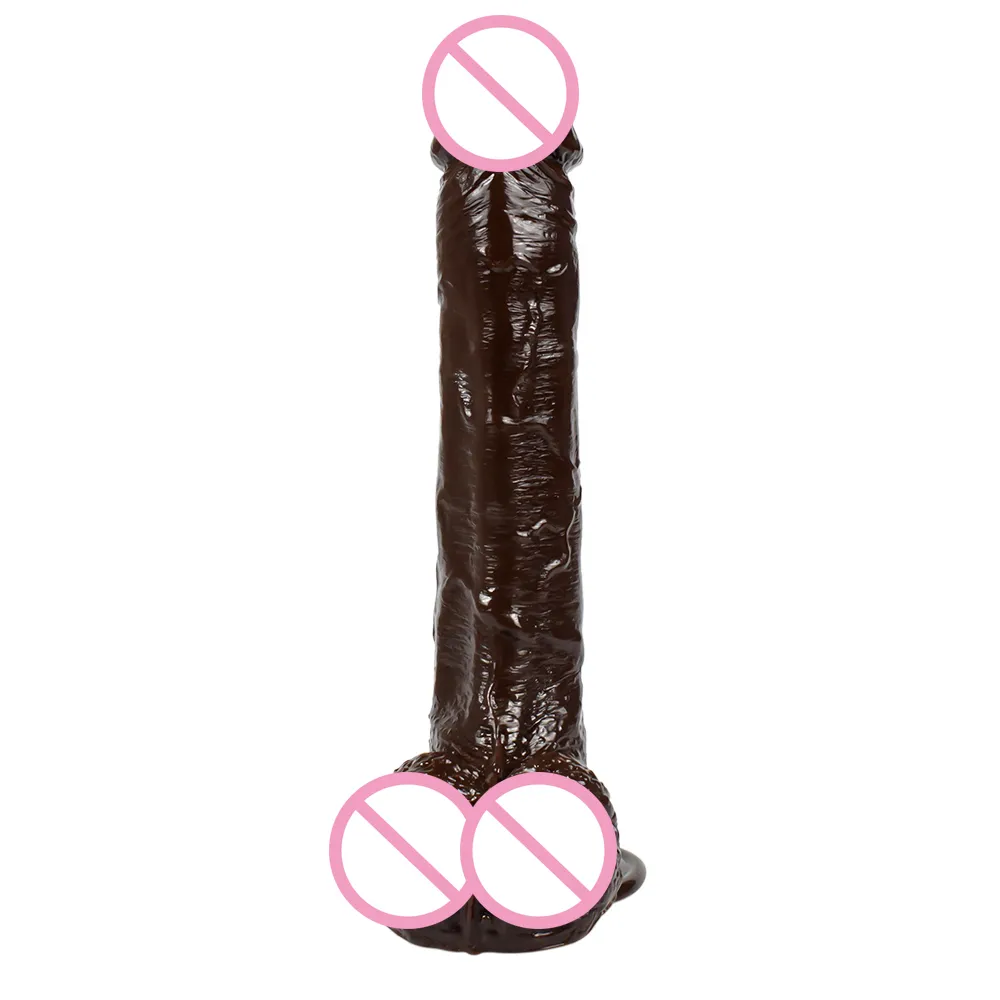 Gode réaliste Super doux de 11 pouces avec base à ventouse pour un jeu mains libres parfait pour le point G vaginal et anal des femmes