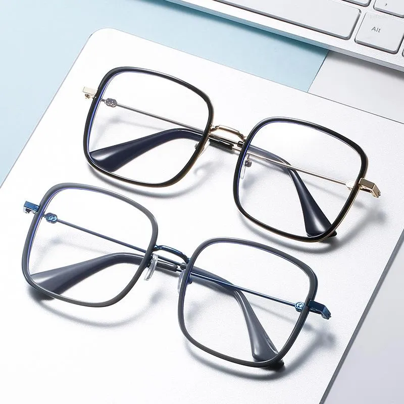 Occhiali da sole Anti -blu leggeri occhiali gli occhiali donne uomini ottici quadrati vintage Studenti finiti occhiali da prescrizione oculari -0252m