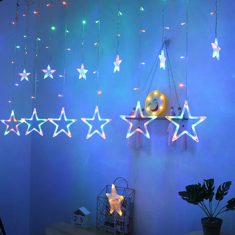 Ramadán Decoración Luces Luna Estrella Lámpara LED Cadena Luz EID Mubarak Decoración para el hogar Islam Musulmán Evento Fiesta Eid al-Fitr 220408