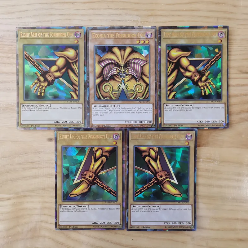 Karty Yugioh z blaszanym pudełkiem Yu OH CARD Holograficzna angielska wersja Złote Letter Links Game Card Blue Eyes Exodia 220713