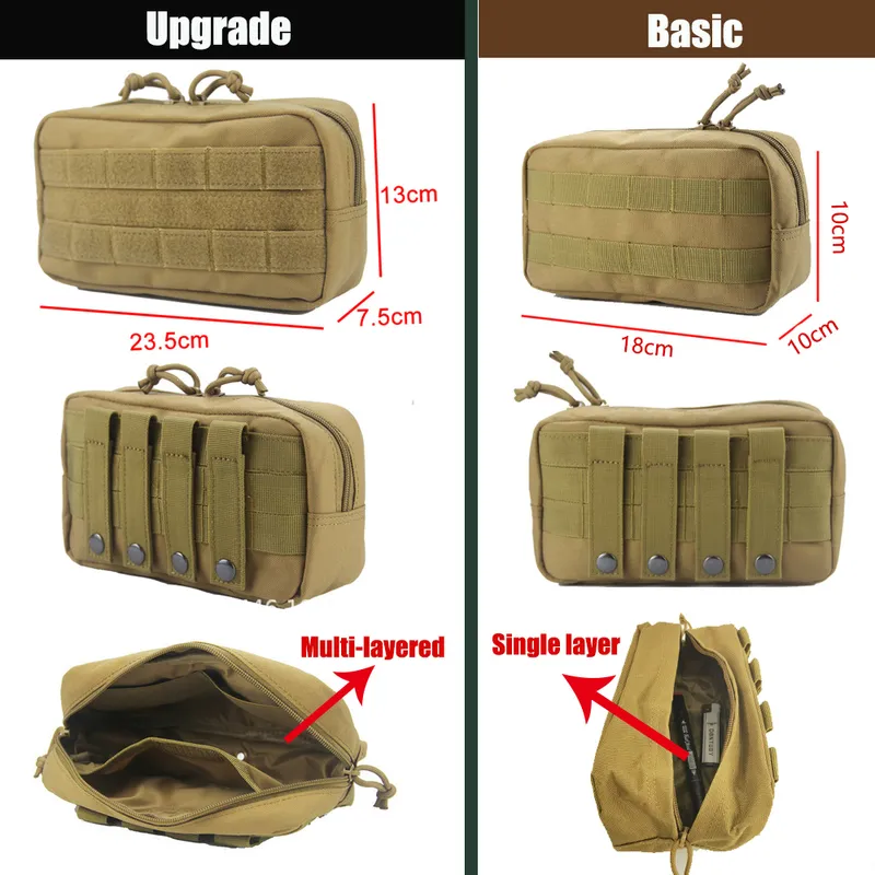 Molle Mouck военная тактическая талия сумки EDC Инструменты на молнии поясной ремень поясный корпус карман Airsoft Army Army Bag 220721