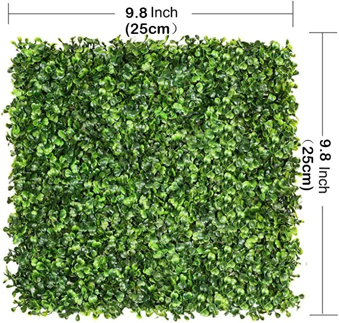 Dekorative Blumenkränze, künstliches Buchsbaumgras, 25 x 25 cm, Hintergrundplatten, Formschnitt, Heckenpflanze, Garten, Hinterhof, Zaun, Greene2112