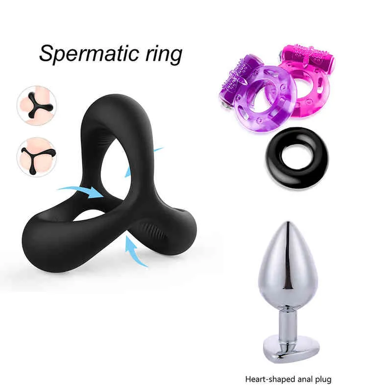 Erotica Adult Toys Men's Ring Time-Delay Collar Silicone Ring Cock Male Sun Fine Erection Ring Sex Toys For Men Adult Products Couple Rings 220507