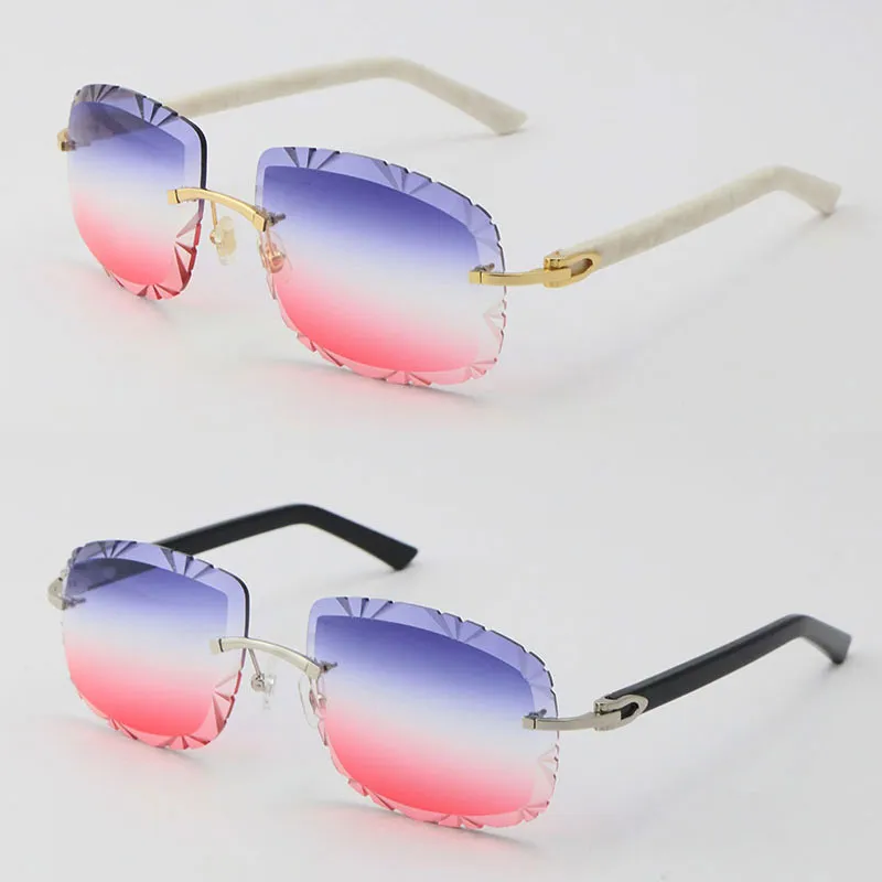 Cała sprzedaż 8200762 Bezprzewodowe okulary przeciwsłoneczne Kobiety 18 -karatowe złote metalowe okulary słoneczne szaro -szary brązowe rzeźbione soczewki Diamentowe cięcie 2656