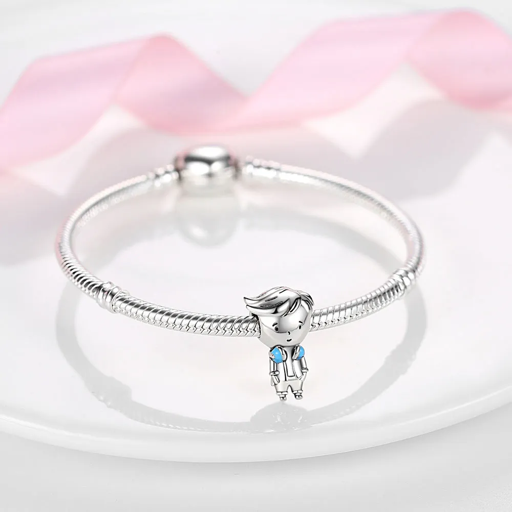 Charms ciondolo in argento sterling 925 Pandora Scatola originale Ragazza Ragazzo Principessa Perline Collana con bracciale con perline europee