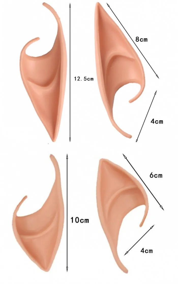 Ангел эльф уши костюм в Хэллоуин Маскарад Вечеринка латекс мягкие заостренные протезы ложные уши поддельные аксессуары для свиньи.