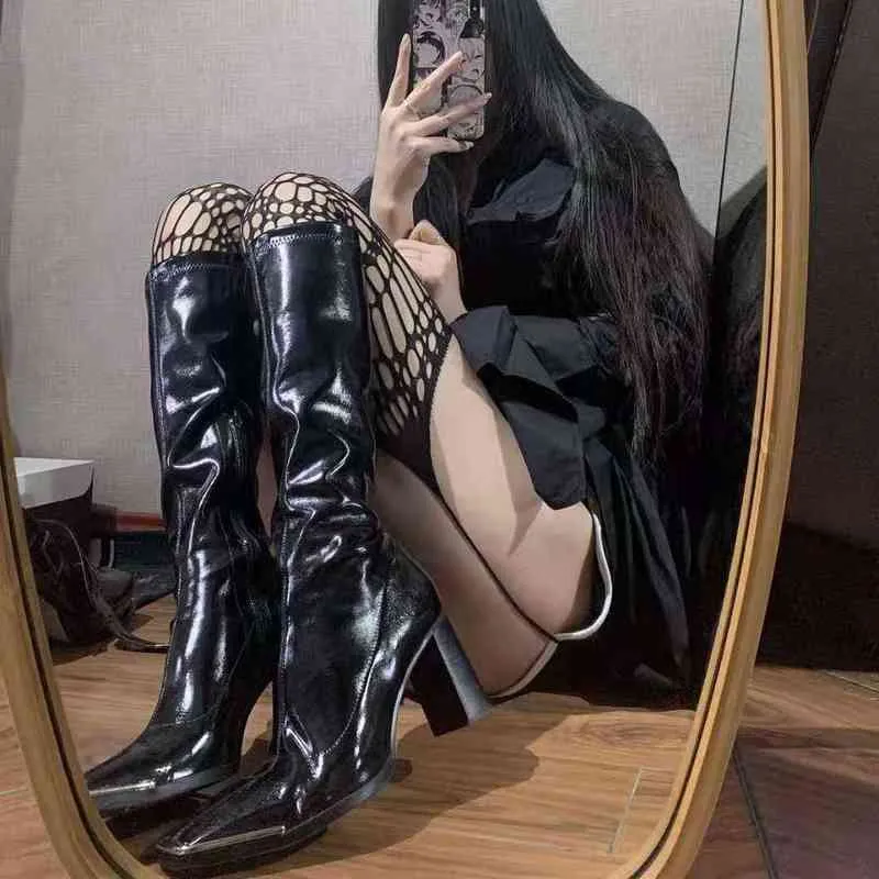 Gotik karanlık uzun seksi balık ağı çorapları kadınlar harajuku alternatif örgü çorap taytlar iç çamaşırı uyluk yüksek jartiyer çaba t220808