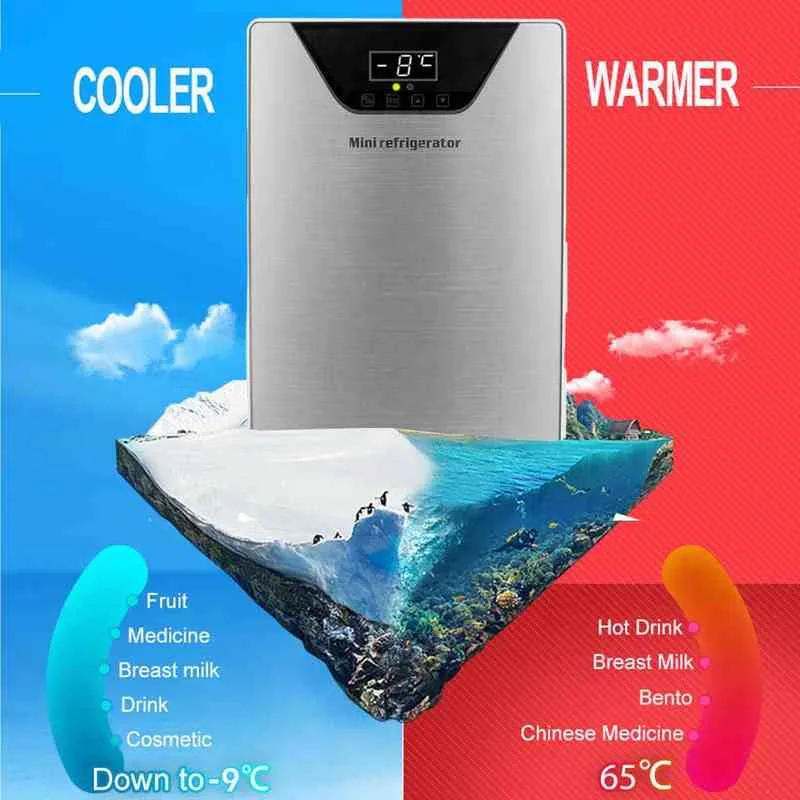 Ev Seyahat Kamp AC + DC Güç H220510 için Kutu Gıda Meyve Saklama Buzdolabı Soğutma 20L Araba Buzdolabı Düşük Gürültü Taşınabilir Oto Buzdolabı Dondurucu