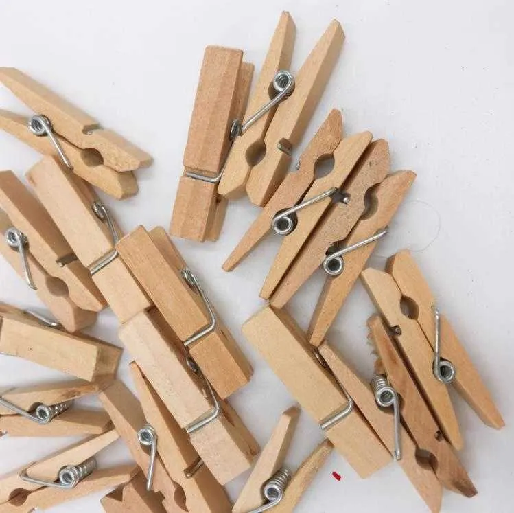 Mini 25/35/45/60/72 MM Natural Wooden Clips Photo Clamp Clothespin DIY Wedding Party Craft Decoration Clip Pegs