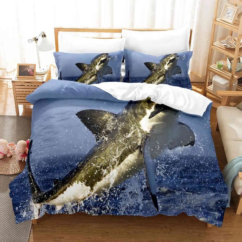 3d Shark Series Bedding Sets Duvet Cover Set with Pillowcase Twin Full Queen King Bedclothes Bed Linen