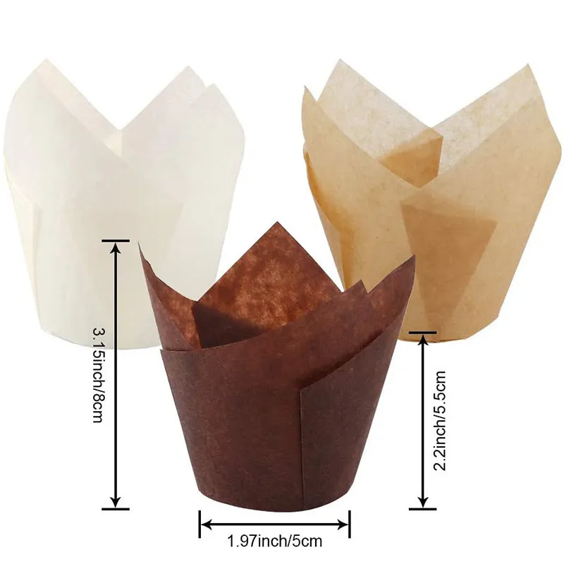 / Tulipe Cupcake Cuisson Tasses Muffin Doublures Titulaires Emballage Rustique Molde Papier Ustensiles De Cuisson 220601