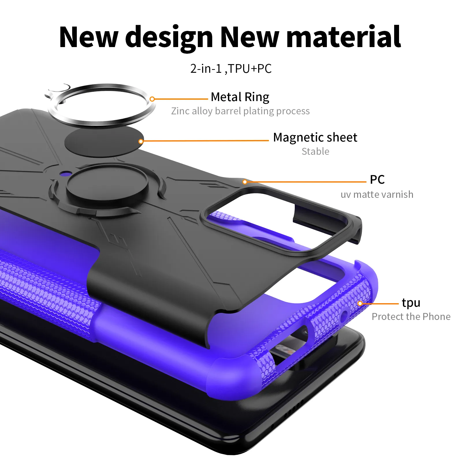 Magnetic Metal Ring Support Armor Shockproof Cases For Xiaomi Redmi Note 10 Pro China Poco X3gt Pc+tpu Shock Absorber Protective Cover