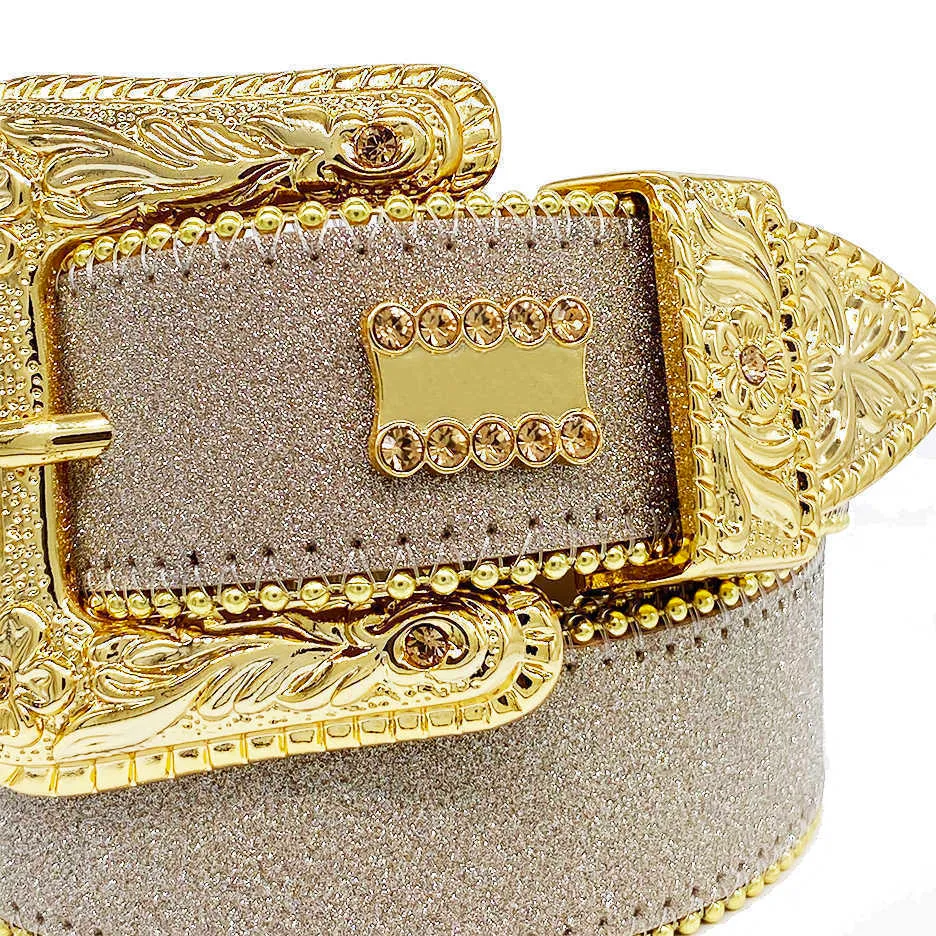 Cinturones de moda para mujer Diseñador Cinturón de diamantes de imitación Bb Simon para hombre con diamantes de imitación brillantes como regalo207Q