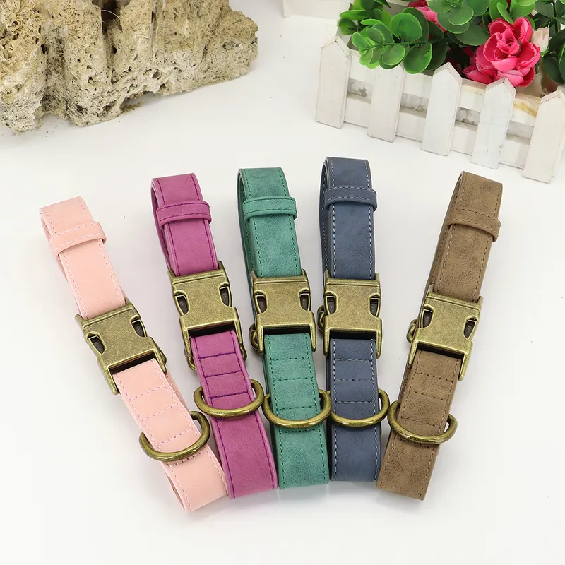 Personalized Dog ID Collar Customized Dogs Tag Collars With Metal Buckle Leather Padded for Small Medium Dogs Pitbull Buldog 220610