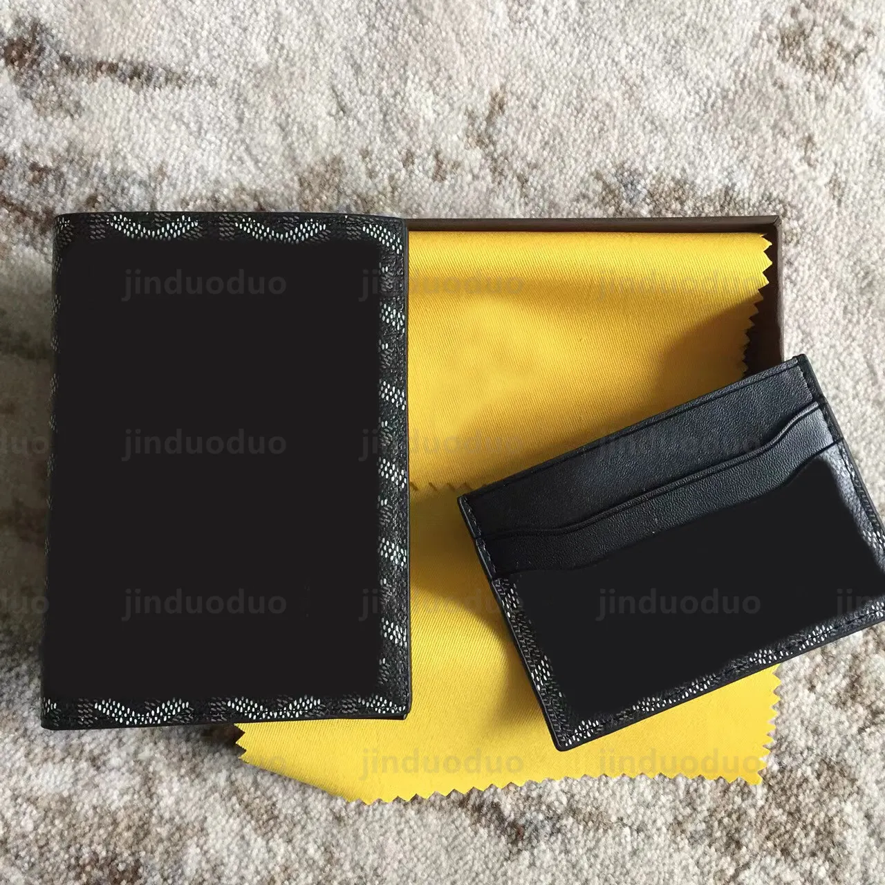 Luxurys Designer Passport Holder Wallet Mini Mini Menuine Leather Coin Purse With Box Menの女性カードホルダー