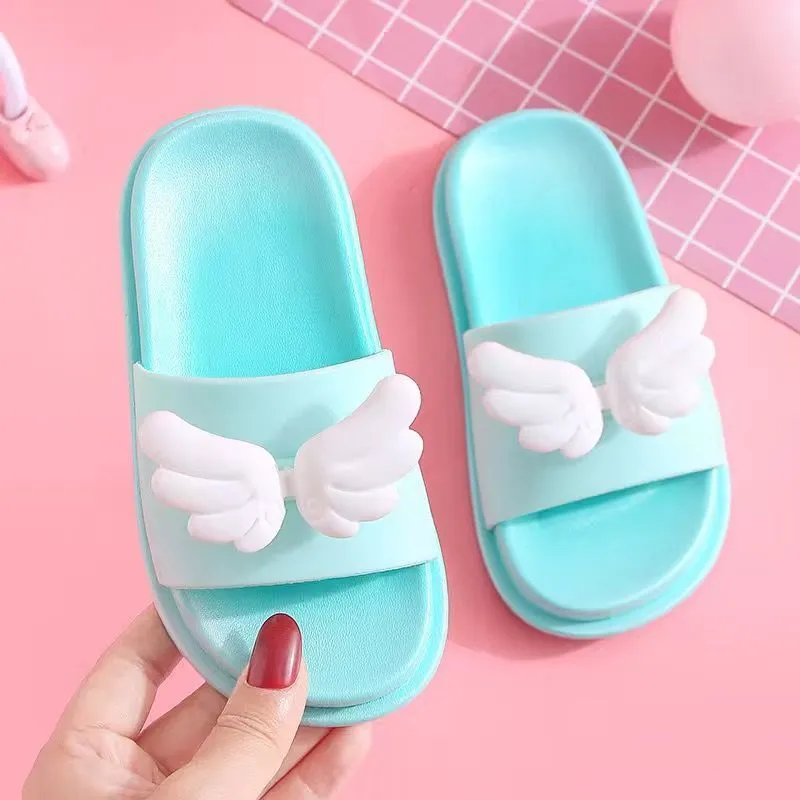 Zomer kinderen slippers engel kinderen niet-slip zachte zool cartoon badkamer huizen slippers kinderen strandschoenen kinderen jochie schoenen 220426