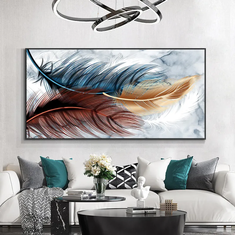 Ginkgo Leaf And Feather On Canvas Print Painting Nordic Poster Wall Art Picture For Living Room Home Decoration Frameless