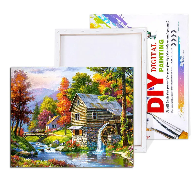 Pintura a óleo DIY da cidade por números paisagem tinta acrílica Arte da parede moderna imagens de arte pintada à mão para decoração de casa 220512