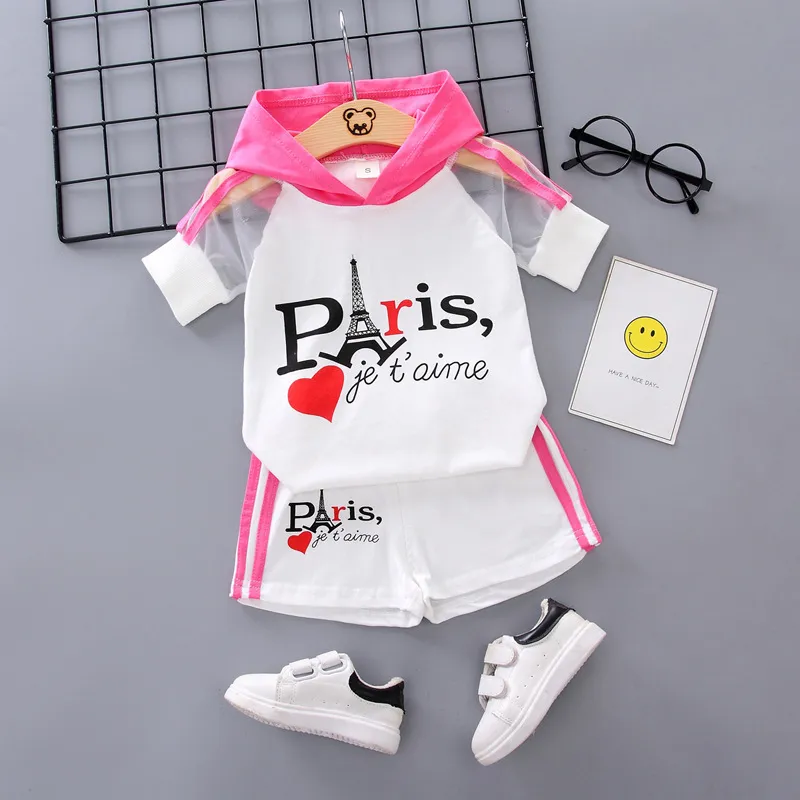 Verão nascidos roupas de bebê para menino menino de moda com capuzes shorts /conjunto Toddler XSM070 220523