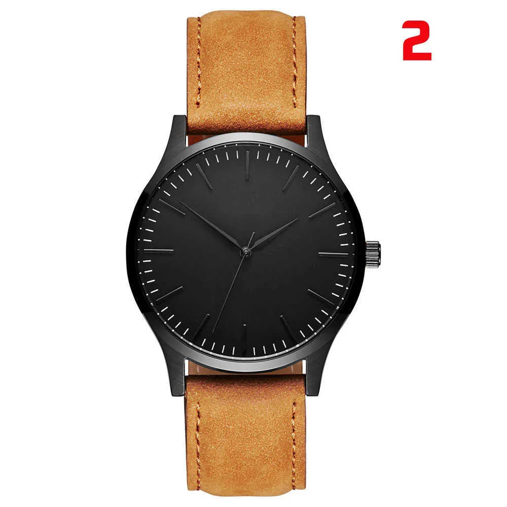 Watch Luxury 2022 Male Sport Quartz Wrist Watches Stainless Steel Case Leather Band Business Clock