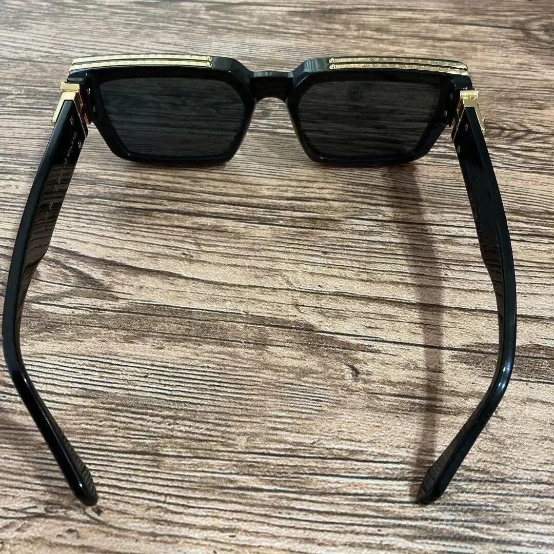 Millionaire Millionaires Solglasögon Frame Color Black Gold W Box Fashion Solglasögon Man Woman Goggle Beach Sun Glasses UV400 TOP Q308N