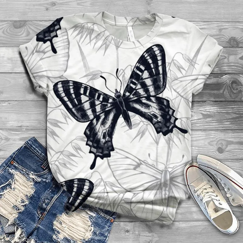 Cool Fashion Мужчины и женская футболка с бабочкой Печать 3D Лето Короткие рукава мужчина S 6xl 220628