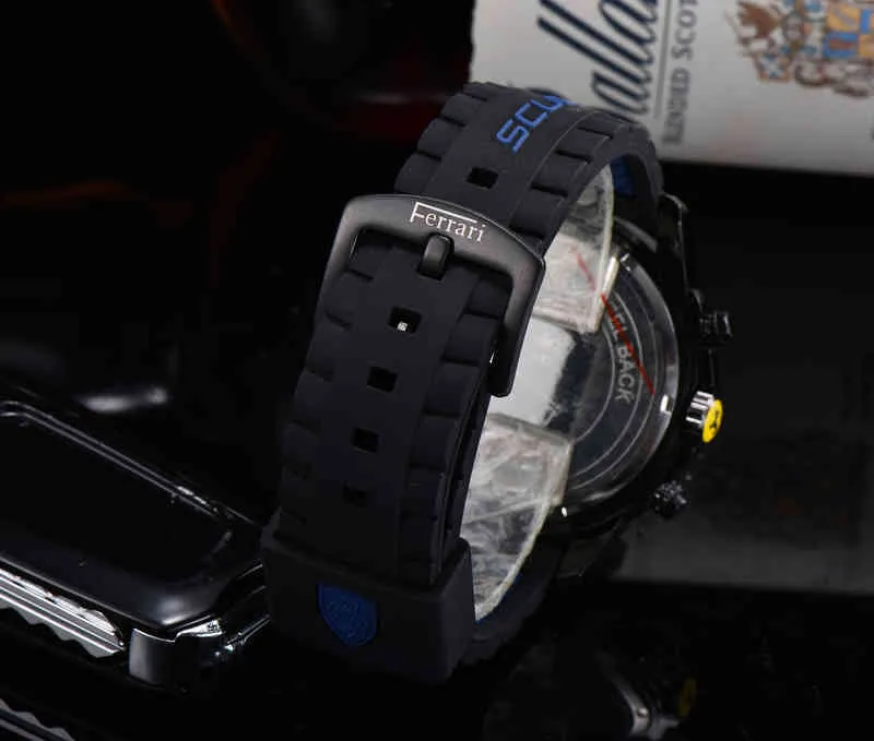 2021 New Luxury Men F1 Racing 6 Needle Fashion Sport Quartz Watch Stop WaterProof Reloj Relogio Clock Wristwatches302a