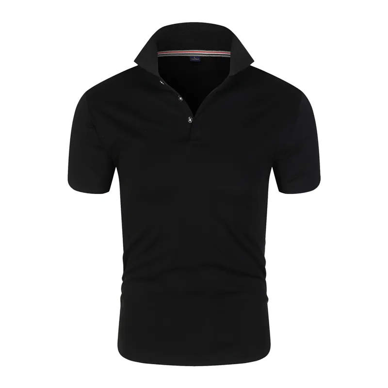 Polo Shirt Casual vaste kleur revers Katoen Blend Korte mouw Formele slijtage Business Verkopende heren 220616