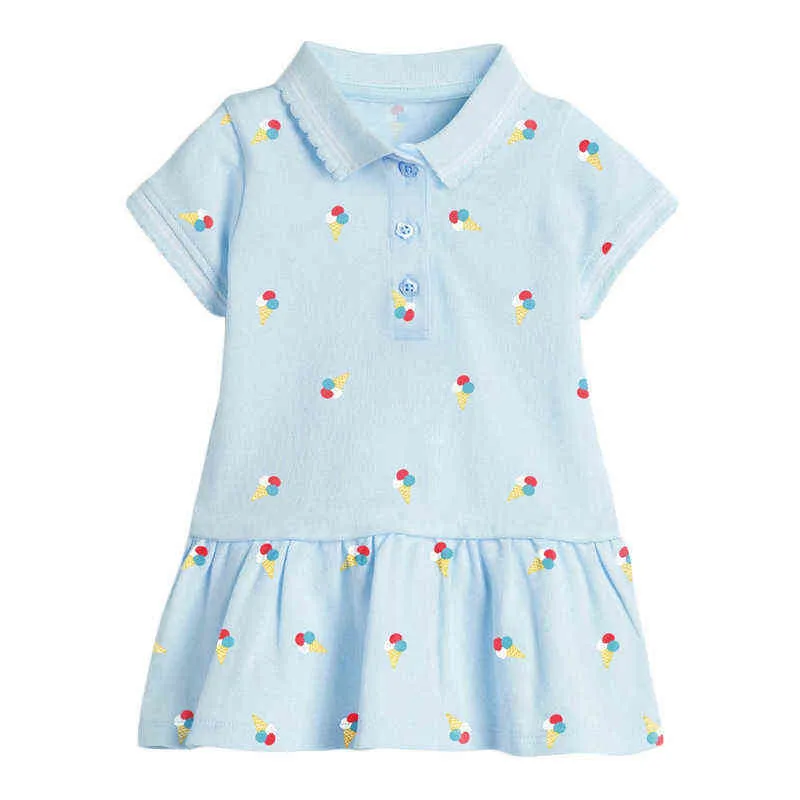 Little Maven Frocks for Girls Summer Baby Girl Barn Kläder Småbarn Bomull Strawberry Print Dress for Kids 2-7 år G220506