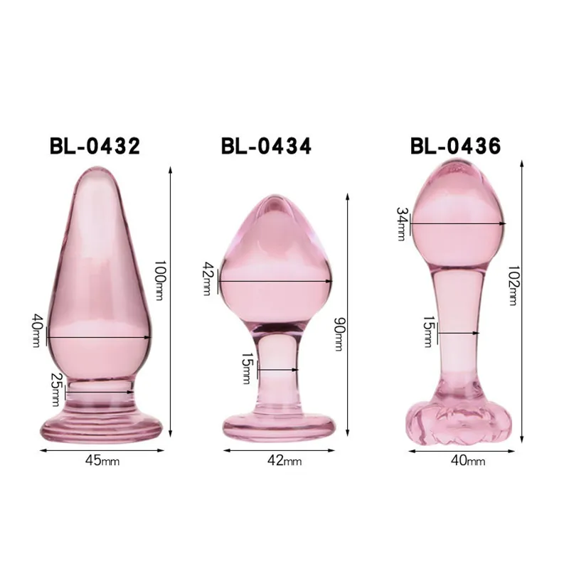 Crystal Glass Anal Plug Мастурбация сексуальные игрушки для мужчин женщины розовый взрослый массажер простат