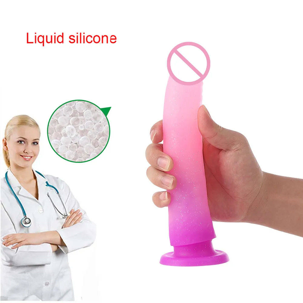 Massaggio 2021 Dildo rosa le donne Dildo enorme in silicone Realistico Masturbazione femminile Pene Sesso adulti Giocattoli erotici Plug anale