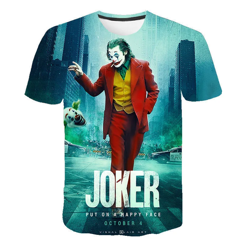 Fajne gotyckie ubrania Joker 2 T-shirt z nadrukiem mężczyźni kobiety dzieci letnie krótkie rękawy Streetwear tshirt chłopiec dziewczyna dzieci topy Tees 220623