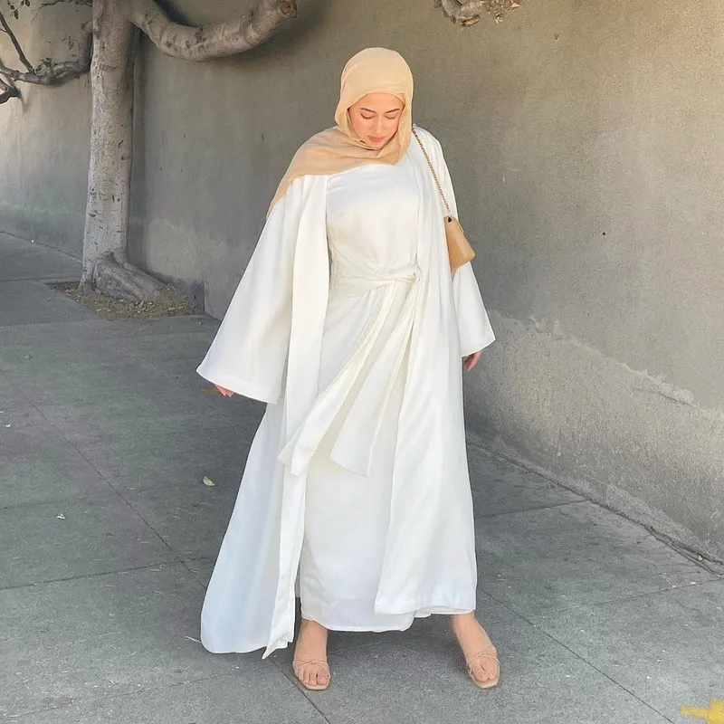 Ropa musulmana Mujer Ropa islámica Abaye Dubai Turquía Kaftan Marocain Malasia Bangladesh Cardigan batas Maxi vestido