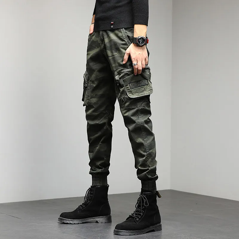 Pantaloni cargo da uomo Techwear Camouflage Tattico Militare Jogging Pantaloni maschili Streetwear Casual 220422
