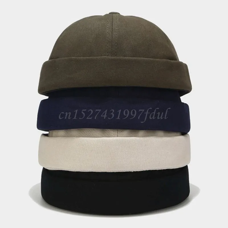 Unisex retro kupol melon brimlös mössa mössa fast färg trend yuppies docker hatt thinkhendo 220629