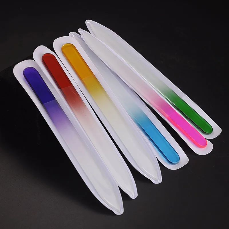 50 stks Hoge kwaliteit Nail File Crystal Polishing File Glass Nail Art Manicure File Women Girl Professional Polishing Tools 14cm