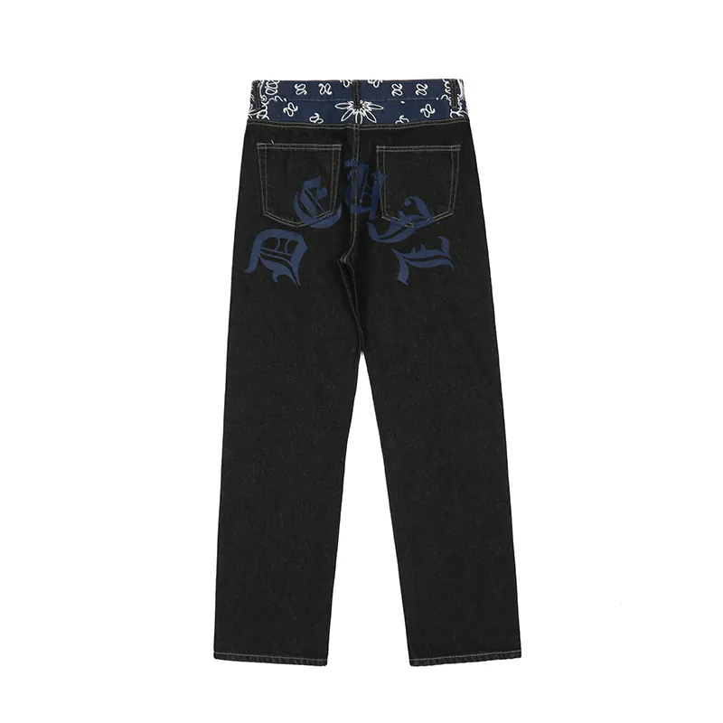 TALIST NARCEWA NARCIE LITEK PACTCH PACTHORED Dżinsy Pantie Męskie streetwear prosto umyte retro ograniczone swobodne spodnie dżinsowe 220718