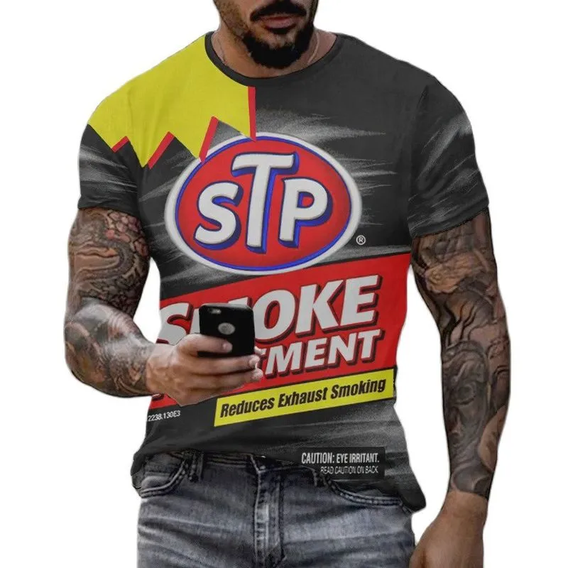 Verano Retro STP 3D impreso camisetas de secado rápido cuello redondo manga corta de gran tamaño de moda camisetas de gran tamaño para hombres ropa 220607