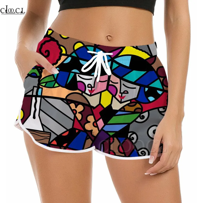CLOOCL Pantaloncini da donna Bella Polinesia Arte astratta Pantaloncini stampati con motivo 3D Abbigliamento sportivo di moda pantaloncini da spiaggia femminili W220616