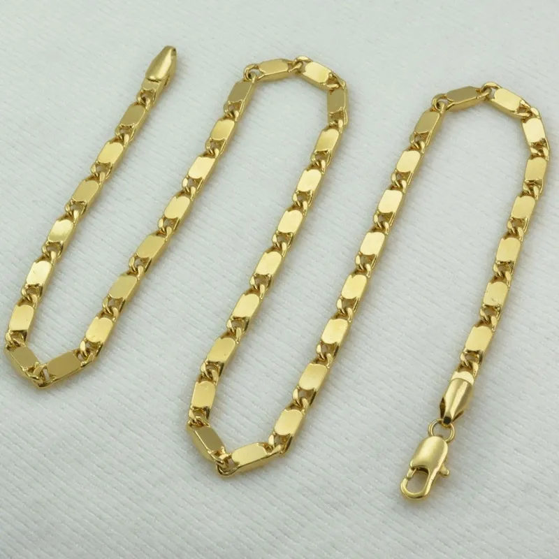 Collier chaîne cubaine en or 14 carats 14 carats, longueur 50-70 cm, N45 220715258Z