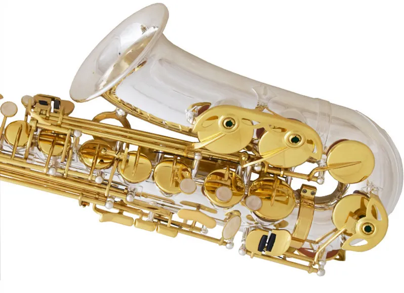 Wytworzone na europejskie wysokiej klasy saksofon EB biały miedź miedź srebrny profesjonalny profesjonalny e-flat instrument jazzowy alto saksofon