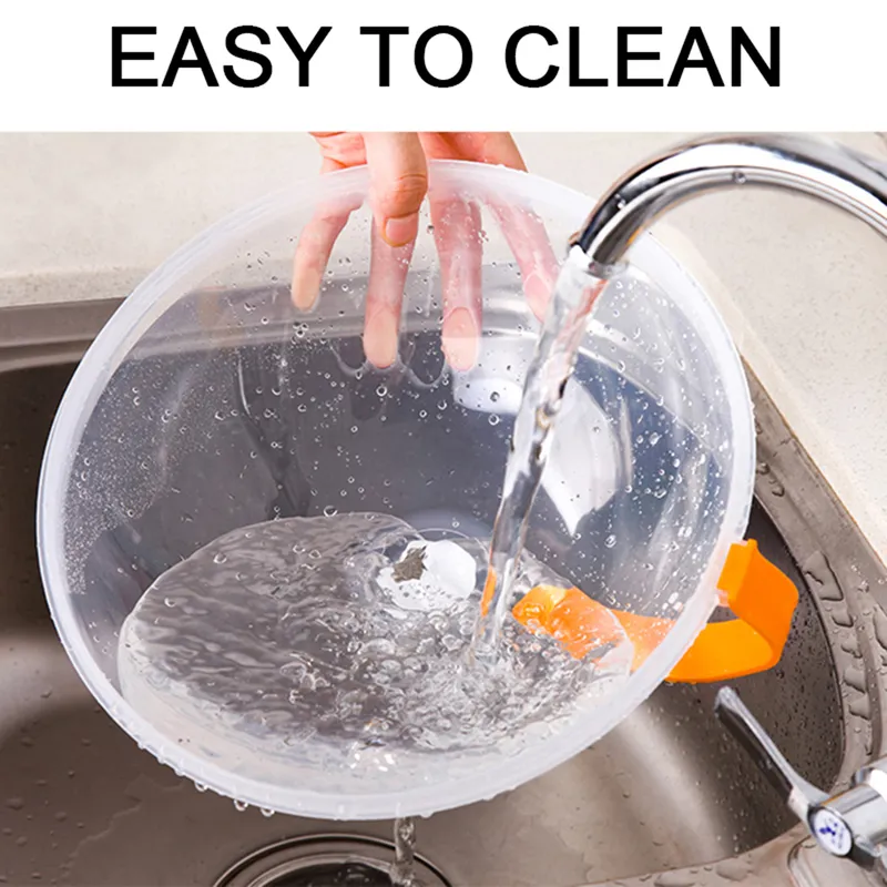 Chef'sMicrowave AntiSplash Plate Lid - Washable, Easy Use, Transparent Cap with Handle for Food Covering