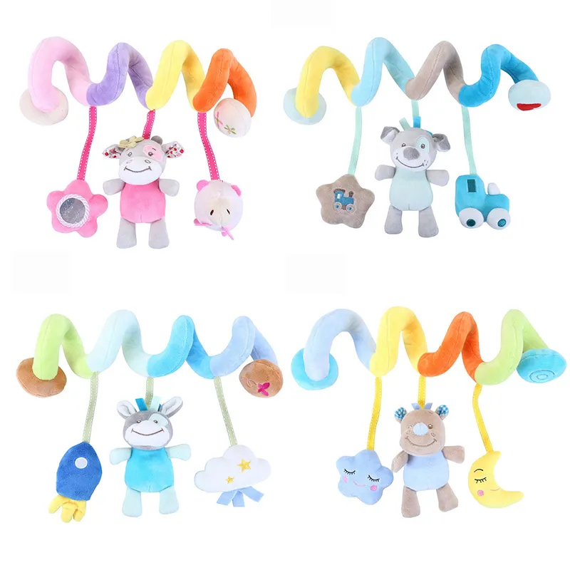 Baby Toys 0-12 Months Crib Mobile Bed Bell Rattles Educational for borns Car Seat Hanging Infant Spiral Stroller 220428