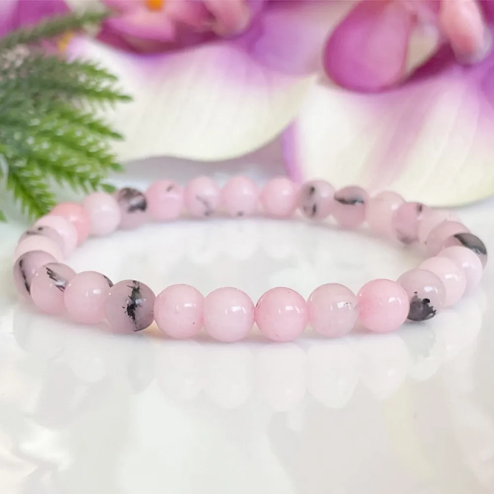 MG1487 Strand Cherry Blossom Bracelet Jasper Браслет розовые браслеты драгоценного камня Заживление кристаллов баланс бусинки