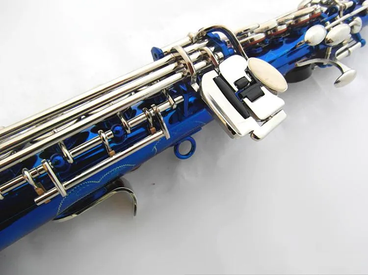 Highquality blue Bflat professional soprano saxophone shell goldplated keys professionalgrade tone sax soprano instrument1314327