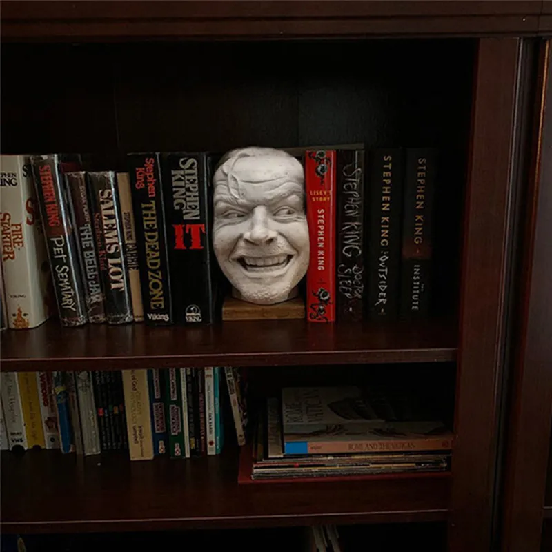 Aqui está Johnny Resin Satue Escultura Do Brilhante Bookend Biblioteca Ornamento de Mesa Estante de Livros Decoração de Sala de Estar 220722