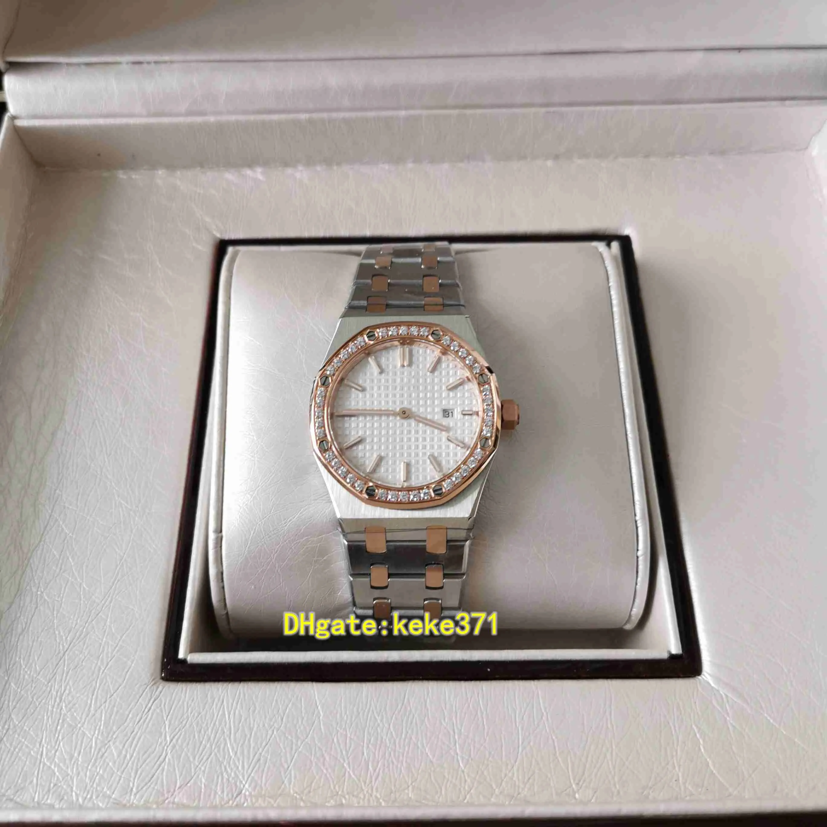 Mode av hög kvalitet kvinnor titta på 67651SR ZZ 1261SR 01 33mm Rose Gold Diamond VK Quartz Chronograph Two Tones Ladies Women's W271L