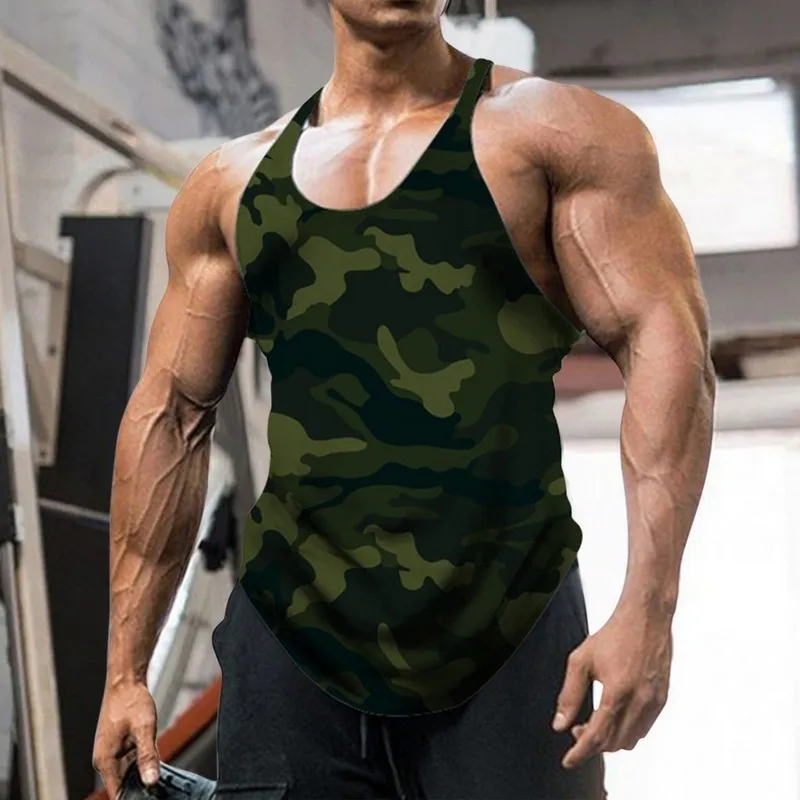 Été Y Back Gym Stringer Débardeur Hommes Coton Vêtements Bodybuilding Chemise Sans Manches Fitness Gilet Muscle Singlets Réservoir D'entraînement 220527